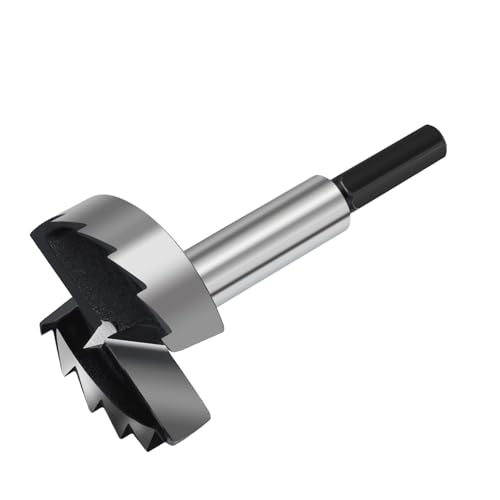 1-1/2 Inch Forstner Drill Bit for Woodworking, 1-1/2" Forstner Bit Wood Drill Bits for Holes, Hinge Cutter for Hard Wood, Plastic, Plywood HEX Shank