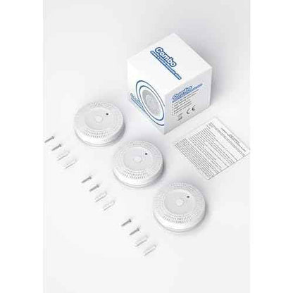 Smoke Detector, ?Lecoolife, ?9V Battery Operated Smoke Alarm with LED Indicator, Silence Button, Battery Powered, White, 4 Pack