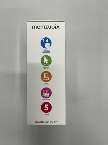 memzuoix 2.4G Wireless Mouse, 1400 DPI Mobile Optical Cordless Mouse with USB Receiver, Portable Computer Mice for Laptop, PC, Desktop, MacBook, 5 Buttons, Red