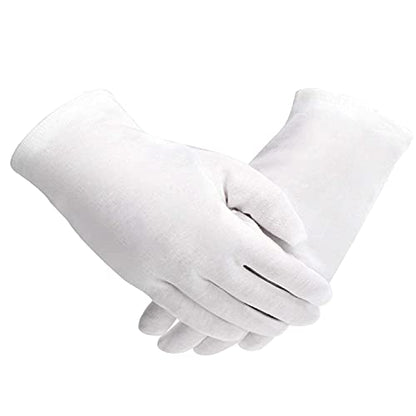 20 Pairs Archival Photo Gloves, White Work Gloves for Art Handling Working Photography Cloth Gloves Liners Bulk for Handling Jewelry, Film, Photo, Coin Collectors, Metal Inspection Men & Women