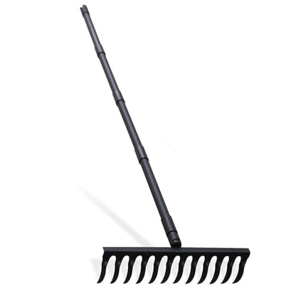 Pragmatist Bow Rake Heavy Duty 60" Metal Head Garden Rake with Adjustable Stainless Steel Handle Garden Tool for Loosening Soil Leveling Mulch Gathering Leaf