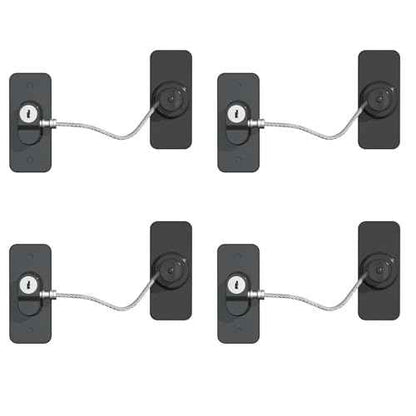 Fridge Lock (4 Pack),Refrigerator Lock with Keys,for Fridge, Cabinet Locks, Drawers, Dishwasher, Toilet and Child Safety Cabinet Locks, Traceless Adhesive No Drilling (Black)