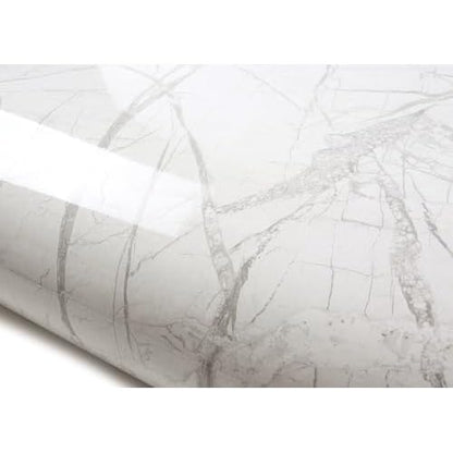 ROSEROSA Peel and Stick Glossy Faux Marble Self-Adhesive Wallpaper Door Wrap Countertop Mirror Moulding Trim PGS4137