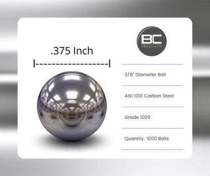 BC Precision 3/8" Slingshot Ammo Balls - Grade A Steel, Easy Grip, Accurate Flight | Perfect for Hunting