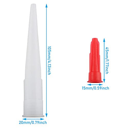 12Sets Caulk Extension Nozzle Caulk Saving Cap Sealer Saver Caulking Nozzle Tip Caulk Gun Replacement Applicator Extension Tool Supplies