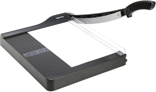 Amazon Basics Paper Trimmer Cutter for Office and Crafts, Heavy-Duty, Portable Guillotine Paper Cutter with Blade Lock, 12-Inch, 10-Sheet Cardstock, Photos