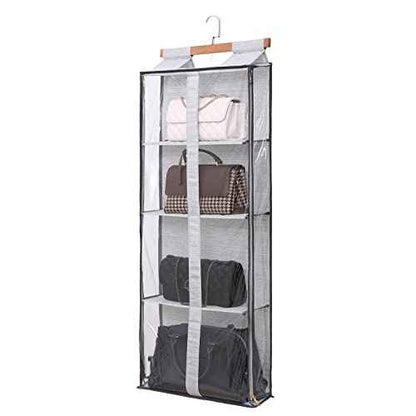 Purse organizer for closet, Easy Access Wardrobe Tote Bag Purse Storage Holder Over The Door Space Saving Shelf Pocket for Bedrooms Living Room