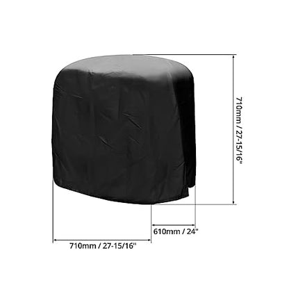 QWORK Dustproof Miter Saw Cover, 2 Pack Waterproof Covers, 210D Oxford Cloth with Bottom Drawcord Fits Most Miter Saws, Planers, Machine Tools, Black