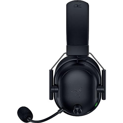 Razer BlackShark V2 HyperSpeed Wireless Gaming Headset: 280g Lightweight - THX Spatial Audio - Bendable Mic - 50mm Drivers - 2.4GHz, Bluetooth or USB - 70 Hr Battery w/USB Type C Charging - Black