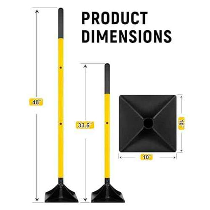 10"x10" Steel Tamper with 48" Handle, Heavy Duty Hand Compactor Tool for Leveling Soil, Gravel, Sand, Asphalt, Ground, Paver, Driveway, Garden, Yard, and Blacktop Repair