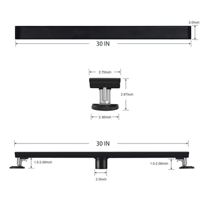 30-Inch Linear Shower Drain with Tile Insert Matte Black Cover, Rectangle Floor Drain Brushed 304 Stainless Steel Including Hair Strainer