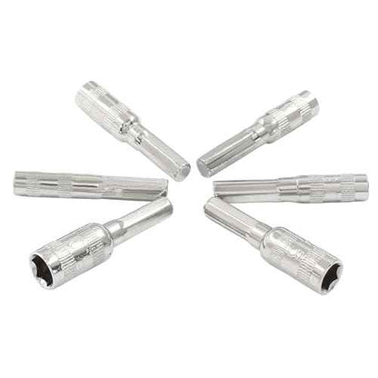 6 in 1 Hex Socket Adapter with H4 Shank, 2.5mm 3mm 3.5mm 4mm 4.5mm 5mm Metric 6 Point Power Nut Driver Drill Bit Set