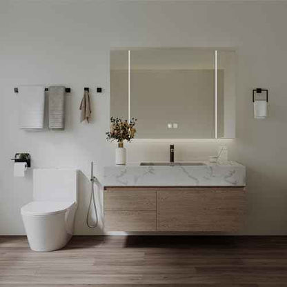 10-Piece 23.6 Inch Matte Black Bathroom Accessories Set, Bathroom Hardware Set, SUS304 Stainless Steel Bath Towel Bar Set, Toilet Paper Holder with Shelf, Towel Hooks, Towel Rings Wall Mounted