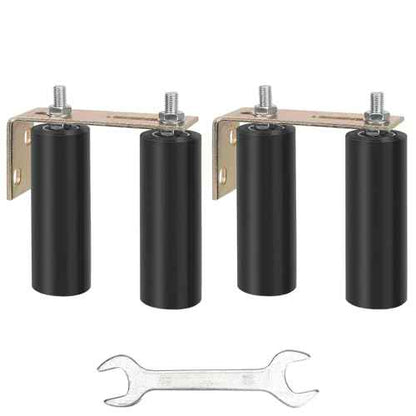2 Pack 6" Gate Roller Guide with L-Bracket, Universal Adjustable Heavy Duty Sliding Gate Rollers,Sliding Gate Kit, Black Sliding Gate Guide Roller,Sliding Door Hardware