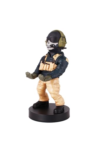 Power Up Factory Exquisite Gaming: Call of Duty: Lt. Simon "Ghost" Riley - Original Mobile Phone & Gaming Controller Holder, Device Stand, Cable Guys, Licensed Figure