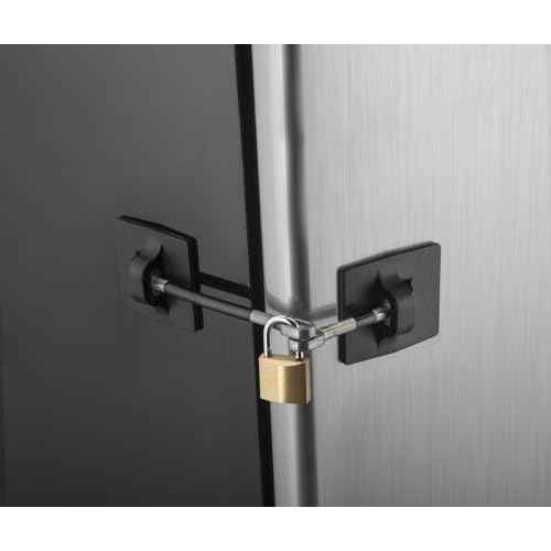Refrigerator Door Lock with Padlock, Black