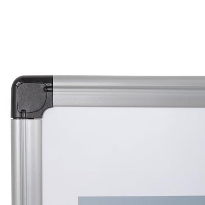 MasterVision Magnetic Dry Erase Monthly Calendar Planner Push Pin Corkboard Combo with Marker Tray, 24" x 36", Gray Plastic Frame, White, MB0707186P