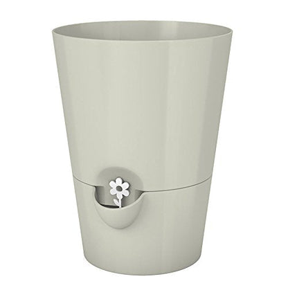 Poétic/Emsa Herb Pot for Fresh Herbs, Self-Watering, Water Level Indicator, Diameter 14 cm, Height 18 cm, Silk Grey, Fresh Herbs