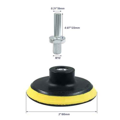 Luomorgo 3 Inch Hook & Loop Backing Pad Orbital Sander Polisher Sanding Pad with M10 Drill Adapter 2pcs