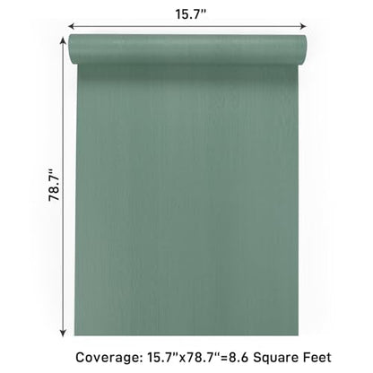 VaryPaper Rustic Green Wood Contact Paper Peel and Stick Countertops Wood Wallpaper Waterproof Wood Grain Vinyl Wrap for Cabinets Desk Table Removable Self Adhesive Wood Laminate Sheets 15.7''x78.7''