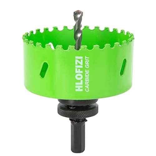 3-1/2 Inch Carbide Grit Hole Saw Cutting Through Stucco, Plaster, Cement Board, Drywall, PVC with 1-1/2" Depth, Up to 3X Faster