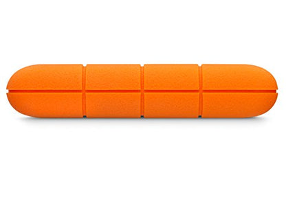 LaCie Rugged Mini 2TB External Hard Drive Portable HDD - USB 3.0/ 2.0 Compatible, Drop Shock Dust Rain Resistant Shuttle Drive, For Mac And PC Computer (LAC9000298), orange