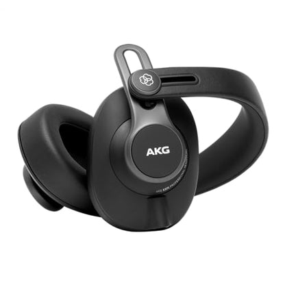 AKG Pro Audio K371 Wired Over-Ear, Closed-Back, Foldable Professional Recording Studio Headphones, Studio Monitor Mixing, Podcast, DJ Stereo Headsets, Black