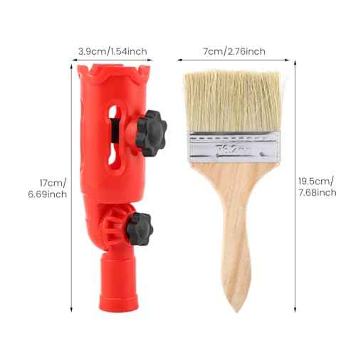 Multi-Angle Paint Brush Extender with Paint Brush, Extension Pole Attachments for Painting Roller Scraper, Paints Edger Tool for High Ceilings, Walls, Corner Painting Tool