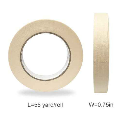 General Purpose Masking Tape for Painting, Arts,Labeling,0.75inch¡¿55yard¡¿2 Rolls,Beige Masking Paper,Medium Adhesive (2)