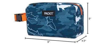 PackIt® Freezable Snack Box, Checked Out, Built with ECOFREEZE Technology, Collapsible, Reusable, Zip Closure with Buckle Handle, Designed For Work Snacks, Fresh Snacks On the Go, Adults, and All Ages