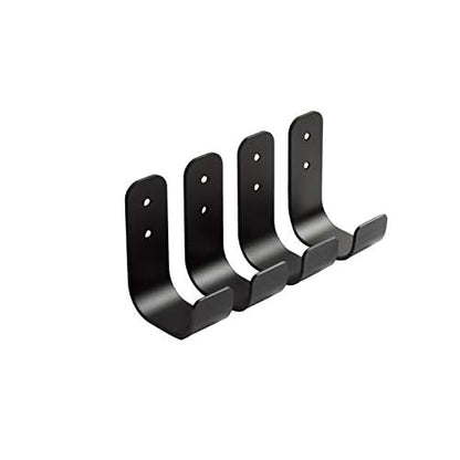 Heavy Duty Garage J Hooks - 4-Pack Wall Mount Organizer for Shop, Tools, Bike, Ladder with Installation Kits
