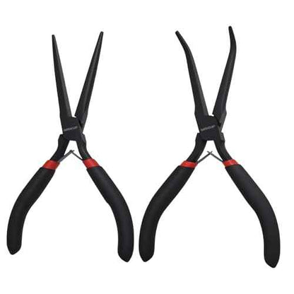 WISEUP 6" Mini Needle Nose Pliers Set£¬2-Piece Small Long Reach Bent Needle Nose Pliers for Jewelry DIY Craft£¬Repair & Wire Wrapping