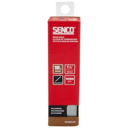 SENCO AX15EAAR 1-1/4" 18 Gauge Brad Nails, Galvanized Finish 1,000 Count Pack