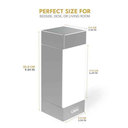Square Shabbos Lamp ? Elegant Silver | UL Approved, Kosher for Shabbos, Blackout Hood, Fireproof Plastic, 15W LED Included