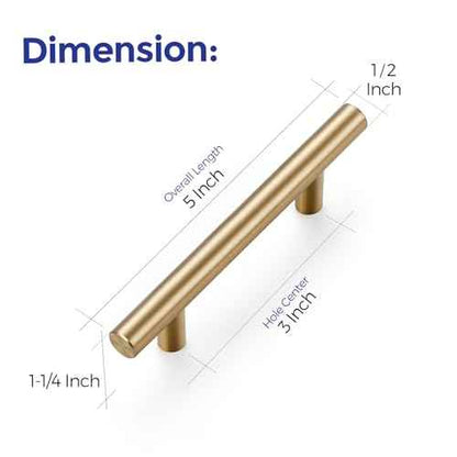 Ravinte 40 Pack 5 Inch Cabinet Pulls Champagne Bronze Stainless Steel Kitchen Drawer Pulls Cabinet Handles 5 InchLength, 3 Inch Hole Center