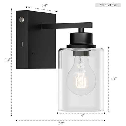 Battery Operated Wall Sconce Set of 2, Rechargeable, Cordless, Dimmable, Timer, Touch Control, 3000K, USB-C Charging for Living Room, Bedroom Black (Include 2 Special Bulbs)
