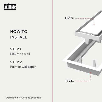Fittes Framed Wall Vent [Lite+] - 6"x10" - Cotton White - 1 Pack