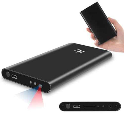 Hidden Camera Charger with 5,000mAh, 1080P Video Recording, Portable Spy Cam with Power Bank, Night Vision, 64GB Support(Card not Included), Black