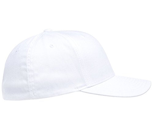 Flexfit Mens Cotton Twill Fitted Baseball Cap, White, Small-Medium US