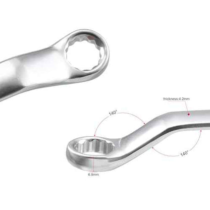 uxcell 10mm Metric L Shaped Angled and Double Box End Wrench Set,High Carbon Steel Hex Socket and Chrome Plated Double Ring Wrench