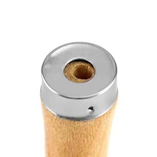 QWORK Wooden File Handle with Strong Metal Collars, 5 Pack Ergonomic Handles Easy Installation for 4'' - 7'' Metal File, Screwdriver, Hand Drill