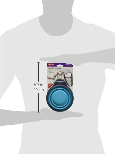Dexas Popware for Pets Collapsible Travel Cup, Large, Gray/Blue