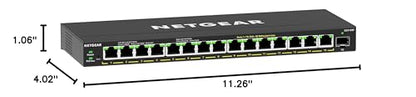 NETGEAR 8 Port PoE Gigabit Ethernet Easy Smart Managed Essentials Switch (GS308EPP) - with 8 x PoE+ @ 123W, Desktop or Wall Mount