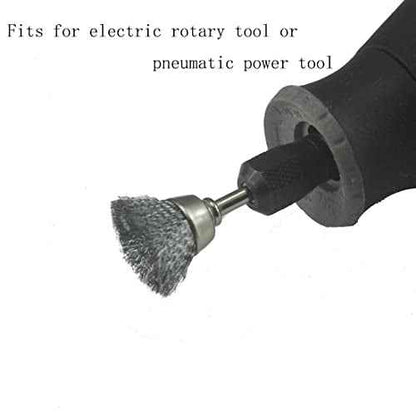 ?????????????? 30 Pcs Wire Brush Wheel, 1/8 Inch Shank Coarse Crimped Steel Wire Brushes Kits for Dremel Rotary Tool (Silver)
