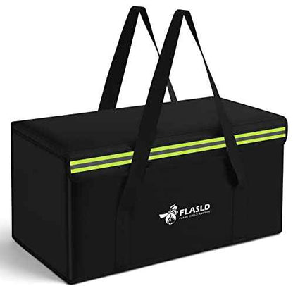 FLASLD Large Fireproof Document Bags, 24x12x12¡± Waterproof Storage Firesafe Bag, Fireproof Folder Safe Box for Cash, Valuables & Passport, Silicone Coating & Zipper Closure