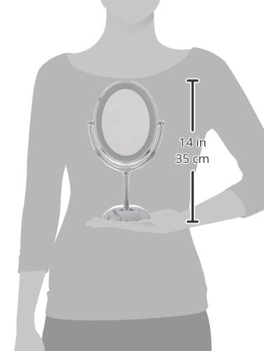Conair Lighted Makeup Mirror, LED Vanity Mirror, 1X/7X Magnifying Mirror, Double Sided, Corded in Polished Chrome
