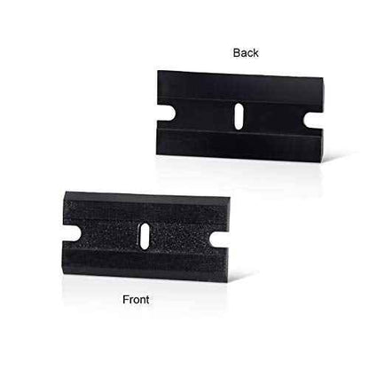 EHDIS Razor Blades 100 PCS Double Edged Plastic Blade for Safety Glass Scraper and Razor Scraper Tool - Remove Decals, Stickers, Adhesive Label, Glue and Glass Clean - Black