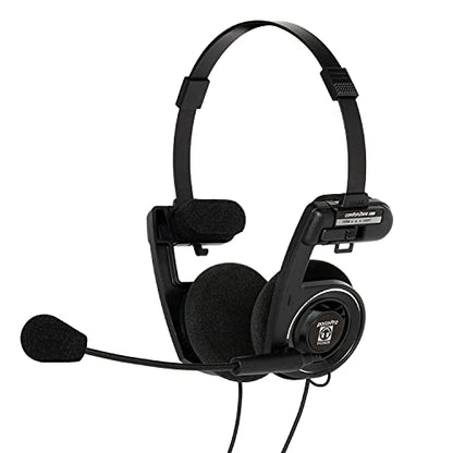 Koss Porta Pro Double-Sided Communication Headset with Microphone Electret Flexible Handsfree Design Foldable Design TRRS Plug Wired 3.5 mm Black