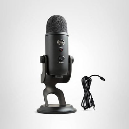 Logitech Creators Blue Yeti USB Microphone for Gaming, Streaming, Podcast, YouTube, Discord, PC, Studio Sound, Plug & Play-Blackout