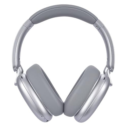 RORSOU C6 Active Noise Cancelling Headphones, Wireless Over Ear Bluetooth Headphones, 60H Playtime, Lightweight Folding Deep Bass Comfort Fit Ear Cups Headset with Mic for iPad/Travel/PC/Home Silver